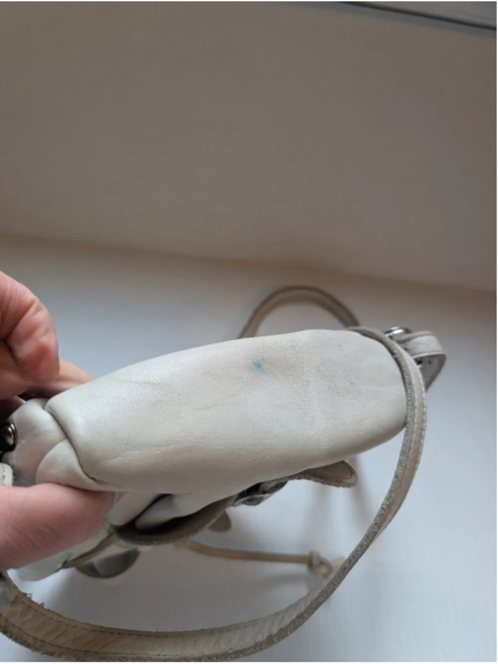Roots Leather Mini Backpack in Off White Color In VGUC